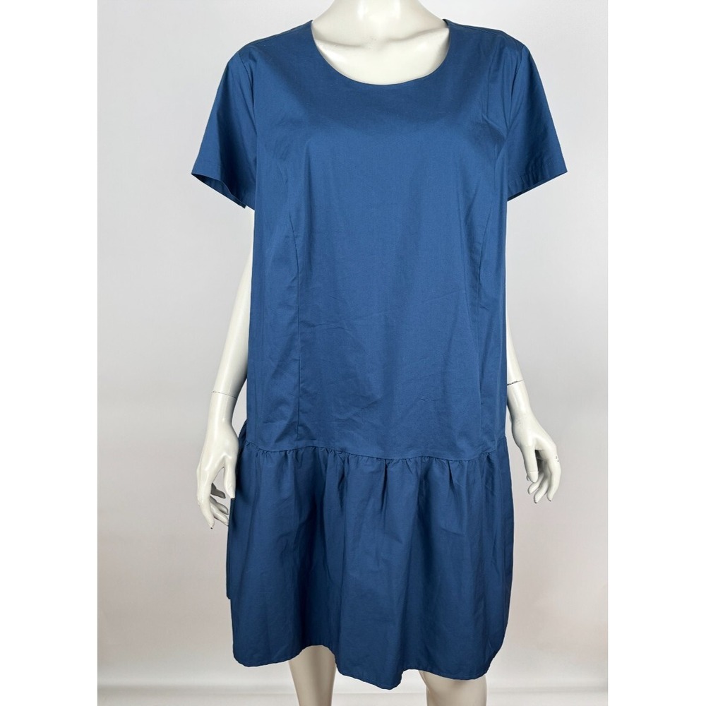 J Crew x‎ Universal Standard Drop Waist Poplin Dress Women 2X NWT Pockets J8424